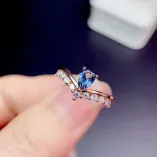 Crown Inlay Silver And Gold Plated For 4*6mm Water Drop Shape Ring Ruby And Sapphire Emerald