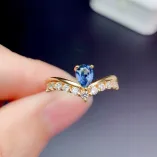 Crown Inlay Silver And Gold Plated For 4*6mm Water Drop Shape Ring Ruby And Sapphire Emerald