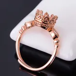 Diamond 925 Silver Gold Plated Ring Setting For Oval 7x9mm Gemstones