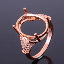 Diy Beeswax Oval 12x16mm 925 Sterling Silver Gold Plated Ring Mount