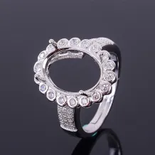 Diy Oval 10x12 10x14 12x16 13x18 15x20mm 925 Sterling Silver Gold Plated Ring Setting