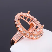 Diy Oval 10x12 10x14 12x16 13x18 15x20mm 925 Sterling Silver Gold Plated Ring Setting