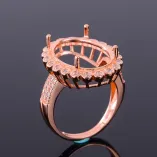 Diy Oval 10x12 10x14 12x16 13x18 15x20mm 925 Sterling Silver Gold Plated Ring Setting