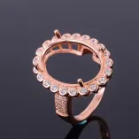 Diy Oval 10x12 10x14 12x16 13x18 15x20mm 925 Sterling Silver Gold Plated Ring Setting