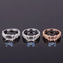 Diy Ring Stone Setting S925 For Oval 5x7 6x8 7x9mm Gemstone