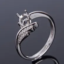 Dolphin Ring Settings Without Stones For Oval 4x6mm Gemstones