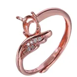Dolphin Ring Settings Without Stones For Oval 4x6mm Gemstones