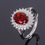 Double Halo Gold Plated Solid 925 Sterling Silver Ring Setting For Oval 7x9mm Gemstones