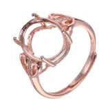 Double Heart Shaped Diamond Ring Setting Solid 925 Sterling Silver Rings For Egg-Shaped Oval 10x14mm Gemstones