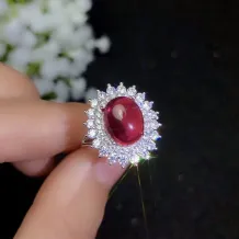 Double-Ring Diamond Oval 8*10mm 925 Silver Gold Plated For Colored Gemstones And Emerald