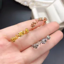 Floral-Design S925 Sterling Silver Diy Ring Setting For 3x3mm Round Ruby/Sapphire