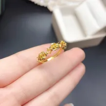 Floral-Design S925 Sterling Silver Diy Ring Setting For 3x3mm Round Ruby/Sapphire