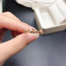 Floral-Design S925 Sterling Silver Diy Ring Setting For 3x3mm Round Ruby/Sapphire