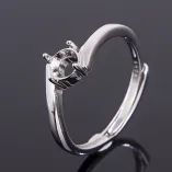 Rose Gold Plated Silver Ring For 3x3 4x4 5x5 Round Cabochon Sapphire Minimalist Solitaire