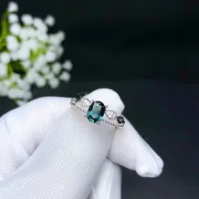 Gold-Plated Silver Ring Setting for 5x6mm Oval Colored Gemstones (Semi-Mount)