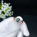 Gold-Plated Silver Ring Setting for 5x6mm Oval Colored Gemstones (Semi-Mount)