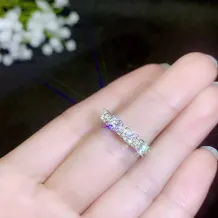 Gold-Plated Silver Ring Setting With 4x4mm Round Colored Gemstone &amp; 4 Moissanite Accents