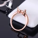 Heart 10x10mm Colored Gems 925 Sterling Silver Rose Gold Plated Ring Setting