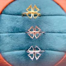 Heart 5x5mm S925 Sterling Silver Ring Holder Crystal