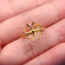 Heart 5x5mm S925 Sterling Silver Ring Holder Crystal