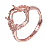 Heart Ring Setting 925 Sterling Silver Gold Plated For Oval 9x11mm Emerald
