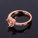 Heart-Shaped Full Halo Ring Setting - S925 Sterling Silver with 18K Gold Plating for 5/6/7/8mm Gemstones