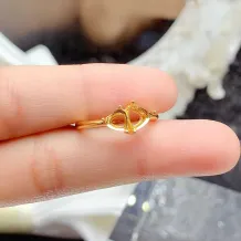 Heart-Shaped Ring Setting - S925 Sterling Silver with Rose Gold Plating for 5/6mm Gemstones