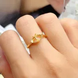 Heart-Shaped Ring Setting - S925 Sterling Silver with Rose Gold Plating for 5/6mm Gemstones