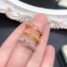 Lace 925 Sterling Silver Rose Gold Plated Ring Setting for 5x7mm Oval Gemstones