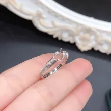 Lace 925 Sterling Silver Rose Gold Plated Ring Setting for 5x7mm Oval Gemstones