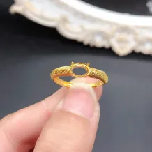 Lace 925 Sterling Silver Rose Gold Plated Ring Setting for 5x7mm Oval Gemstones