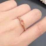 Lace 925 Sterling Silver Rose Gold Plated Ring Setting for 5x7mm Oval Gemstones