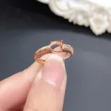 Lace 925 Sterling Silver Rose Gold Plated Ring Setting for 5x7mm Oval Gemstones