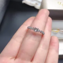 Lace-Back Ring Setting - S925 Sterling Silver with 18K Gold Plating for 4x4mm Round Gemstones/Emerald