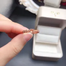 Lace-Back Ring Setting - S925 Sterling Silver with 18K Gold Plating for 4x4mm Round Gemstones/Emerald