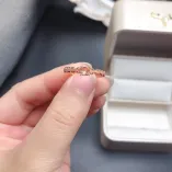 Lace-Back Ring Setting - S925 Sterling Silver with 18K Gold Plating for 4x4mm Round Gemstones/Emerald