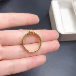 Lace-Back Ring Setting - S925 Sterling Silver with 18K Gold Plating for 4x4mm Round Gemstones/Emerald