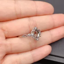 Lace Pattern 18K Gold Plated S925 Silver Ring Setting - 5x7mm Oval Ruby/Sapphire/Emerald Mount