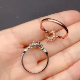 Lace Pattern 18K Gold Plated S925 Silver Ring Setting - 5x7mm Oval Ruby/Sapphire/Emerald Mount
