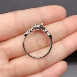Lace Pattern 18K Gold Plated S925 Silver Ring Setting - 5x7mm Oval Ruby/Sapphire/Emerald Mount
