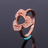 Leaf & Floral sterling silver 925 gold plated Ring Setting for 8x8mm Triangle Gemstones