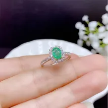 Luxury Dual-Tone 925 Silver Ring Setting for 5x7mm Oval Ruby/Sapphire/Emerald