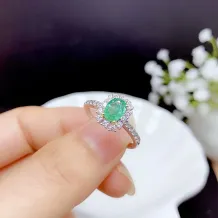 Luxury Dual-Tone 925 Silver Ring Setting for 5x7mm Oval Ruby/Sapphire/Emerald