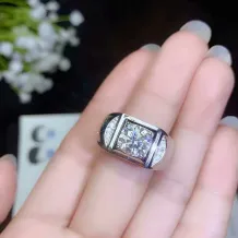 Men's S925 Moissanite Ring Settings - Premium Designs for 0.5ct 1ct 2ct 3ct Round Stones