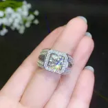 Men's Luxury S925 Moissanite Ring Settings for 6.5 8mm Round Stones Unset