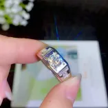 Men's S925 24K Gold-Plated Ring Settings for 1ct 3ct Round Moissanite Unset