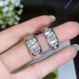 Men's S925 24K Gold-Plated Ring Settings for 1ct 3ct Round Moissanite Unset