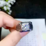 Men's S925 Gold-Plated Adjustable Ring Settings for 1 2 3ct Round Moissanite Unset