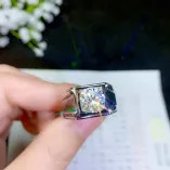 Men's S925 Gold-Plated Adjustable Ring Settings for 1 2 3ct Round Moissanite Unset