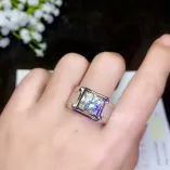 Men's S925 Gold-Plated Adjustable Ring Settings for 1 2 3ct Round Moissanite Unset